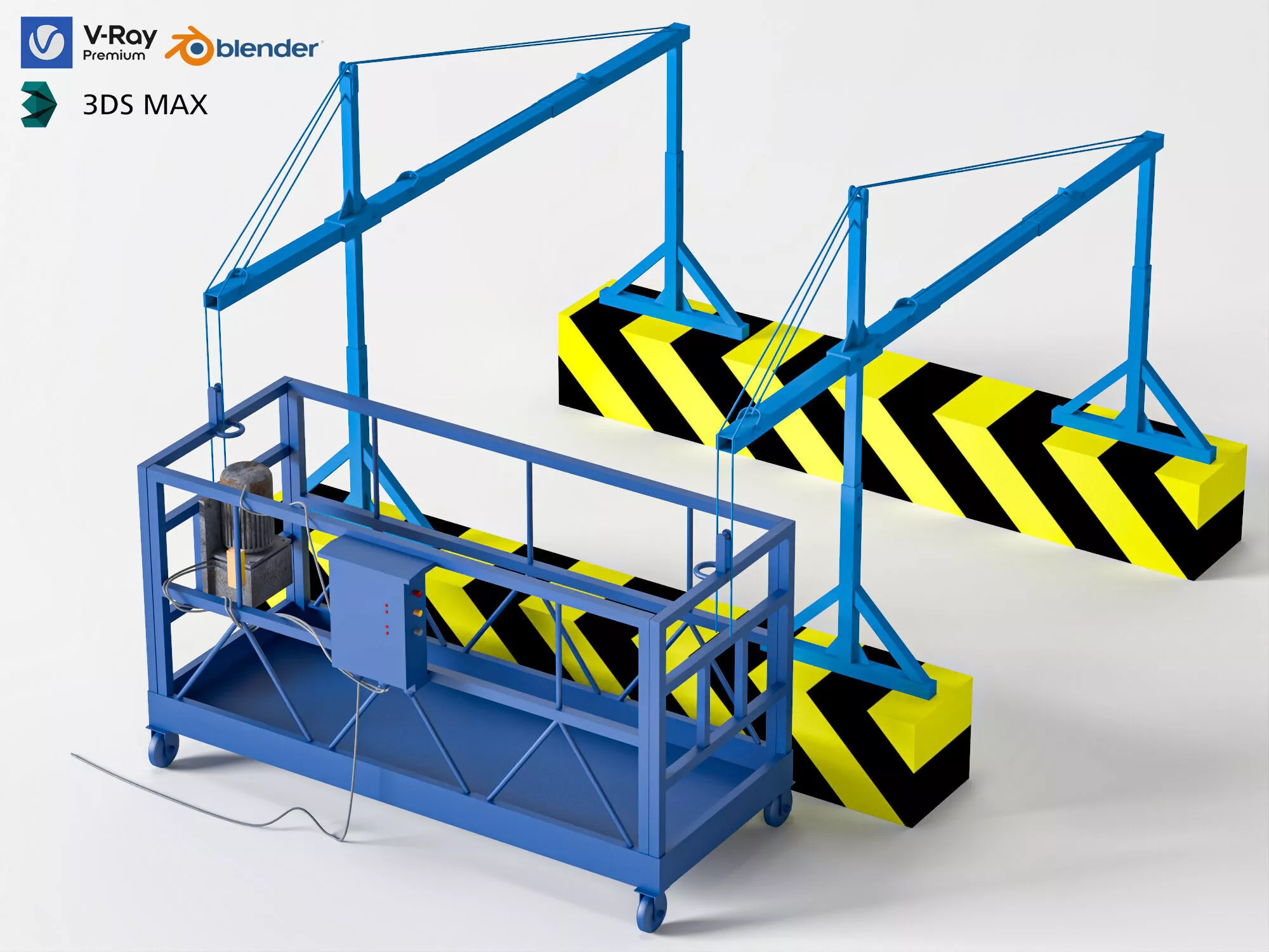 Mobile Gantry Suspended Work Platform 3D Model 3D model