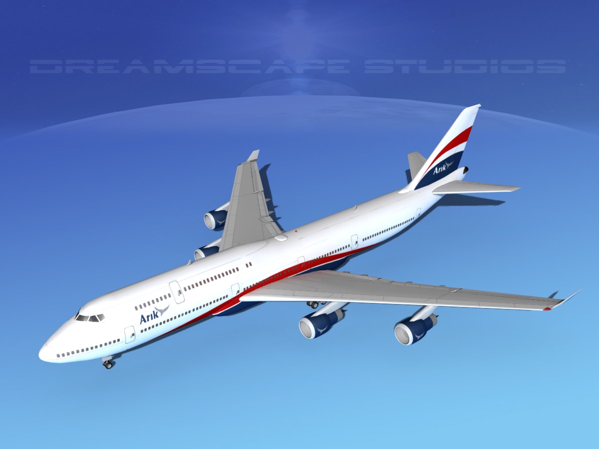 Boeing 747-8I Jumbo Jet Arik 3D model_10