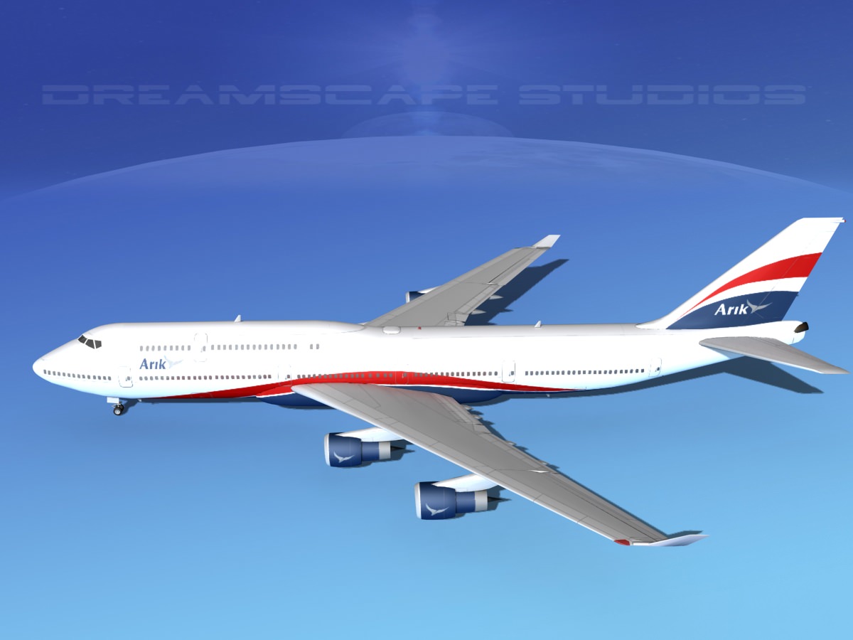 Boeing 747-8I Jumbo Jet Arik 3D model_9