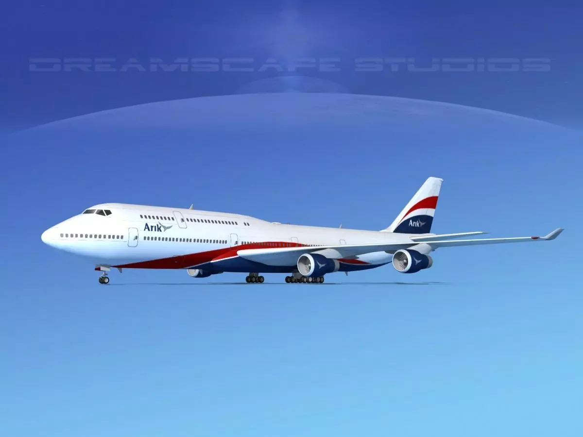 Boeing 747-8I Jumbo Jet Arik 3D model_0