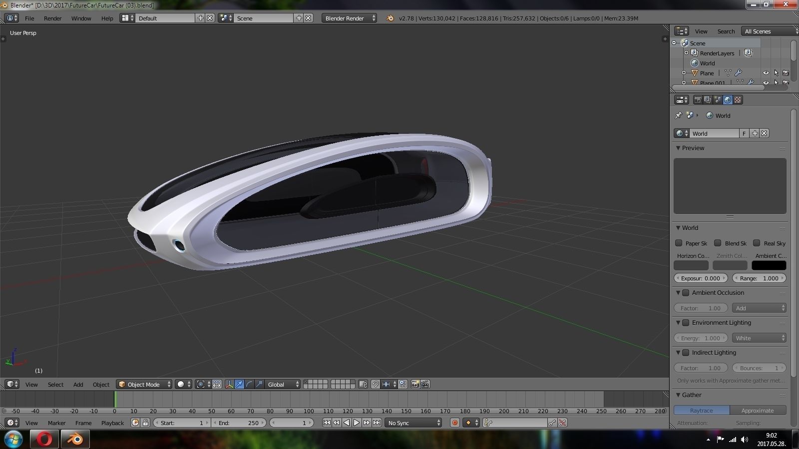 Future sci-fi car vehicle Low-poly 3D model_2