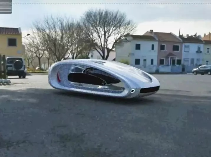 Future sci-fi car vehicle Low-poly 3D model_0