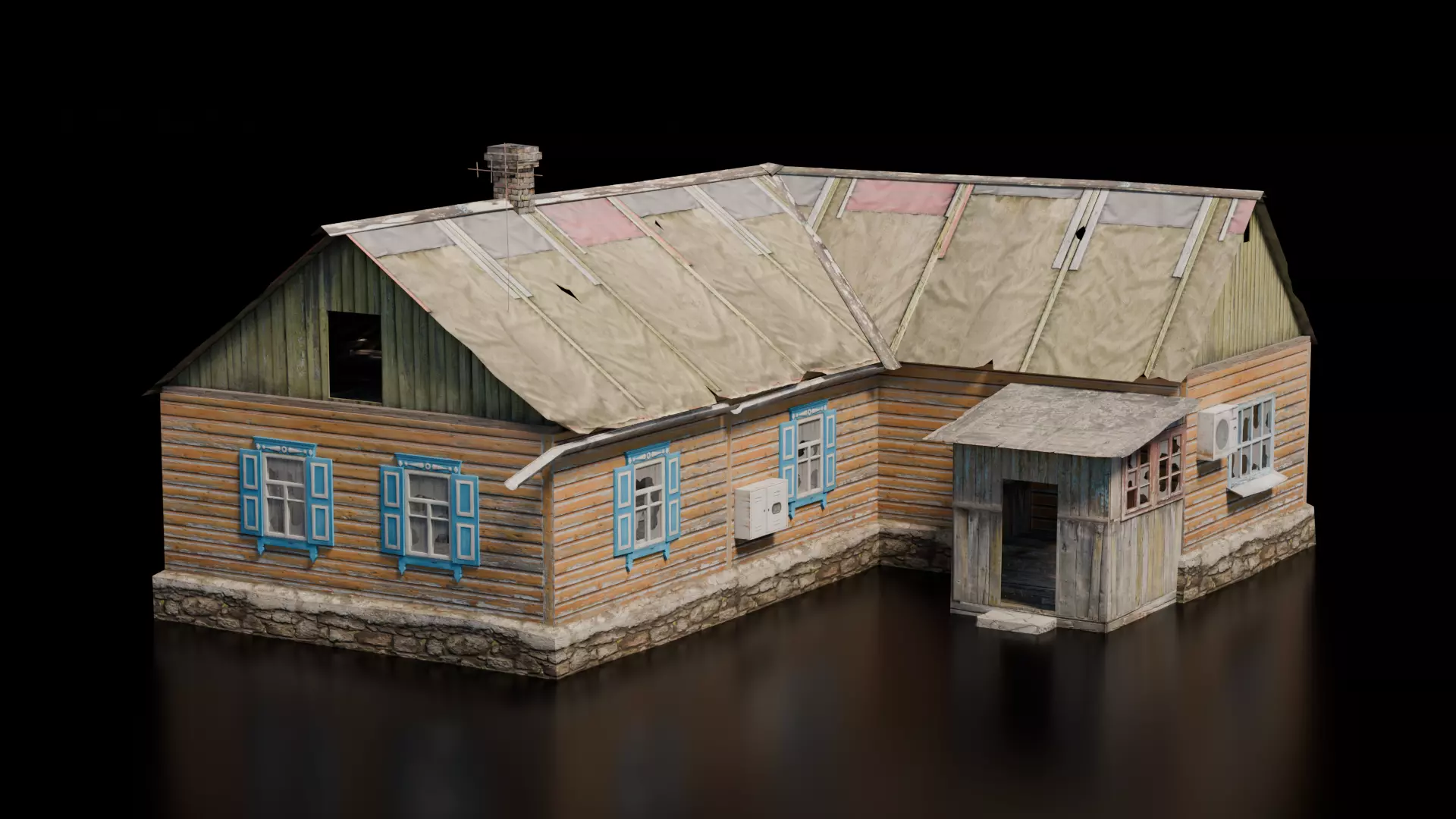 Abandoned House 27 Low-poly 3D model