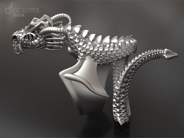 Scary Dragon ring - original 3D print model