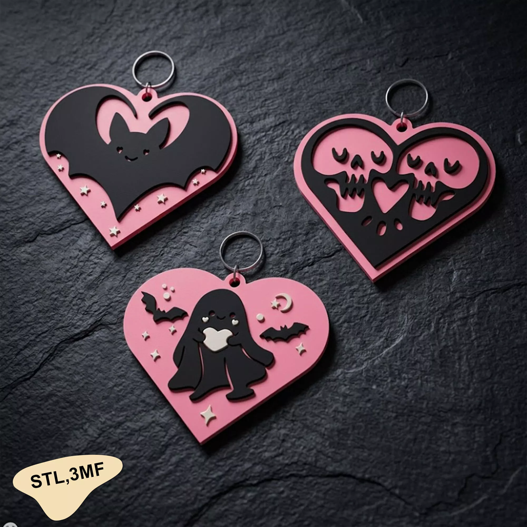 Pink Halloween Bag Charm with Handbag Charms 3D print model