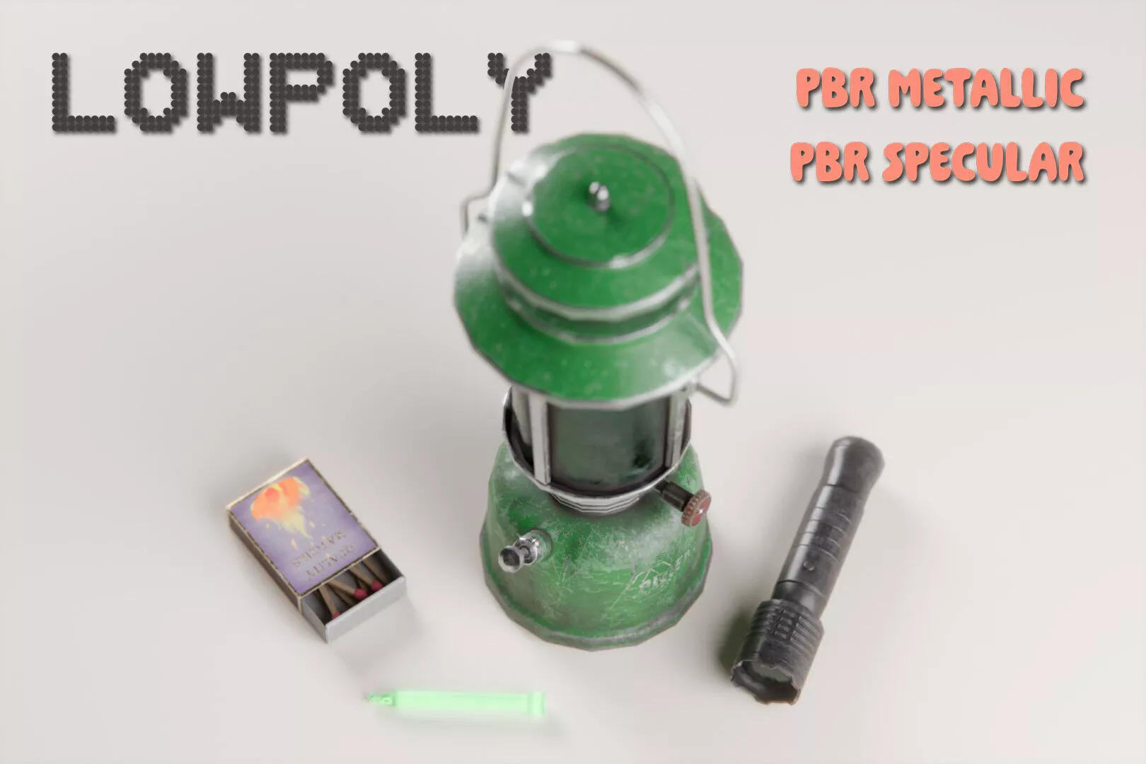 Survival Props - Light Sources Low-poly 3D model