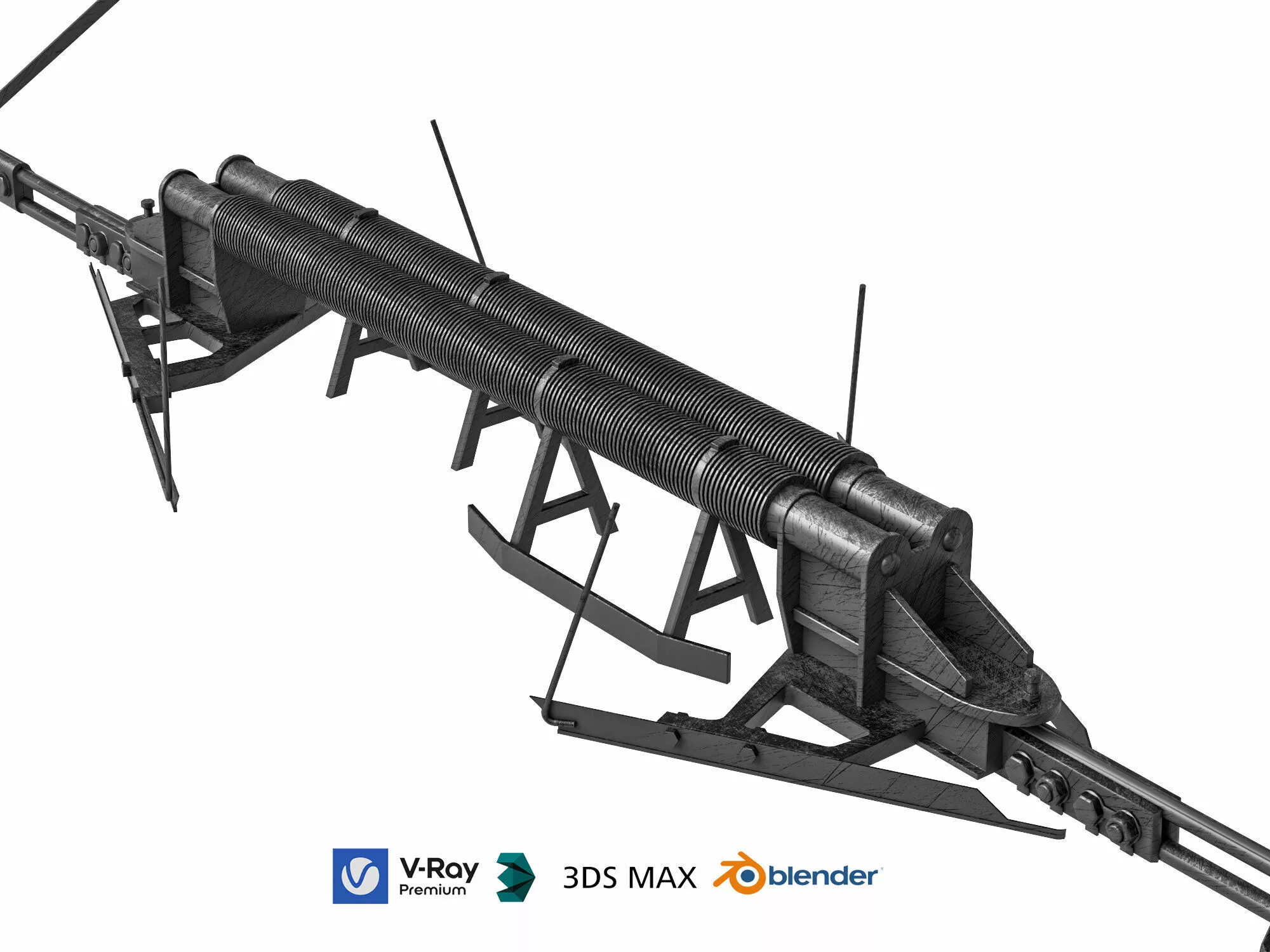Industrial Heavy Duty Screw Auger 3D Model 3D model