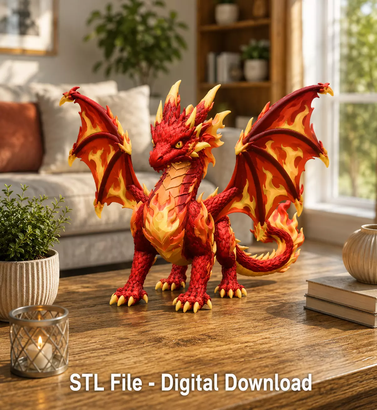 Inferno Flame Dragon STL File for 3D Print 3D print model
