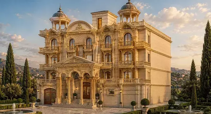 Classic Villa 3D Model - Luxury Residential 3D model