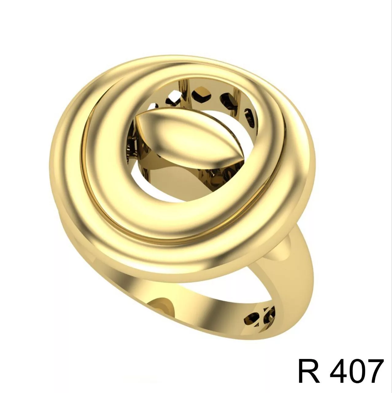 Contemporary Sculptural Statement Ring 3D print model