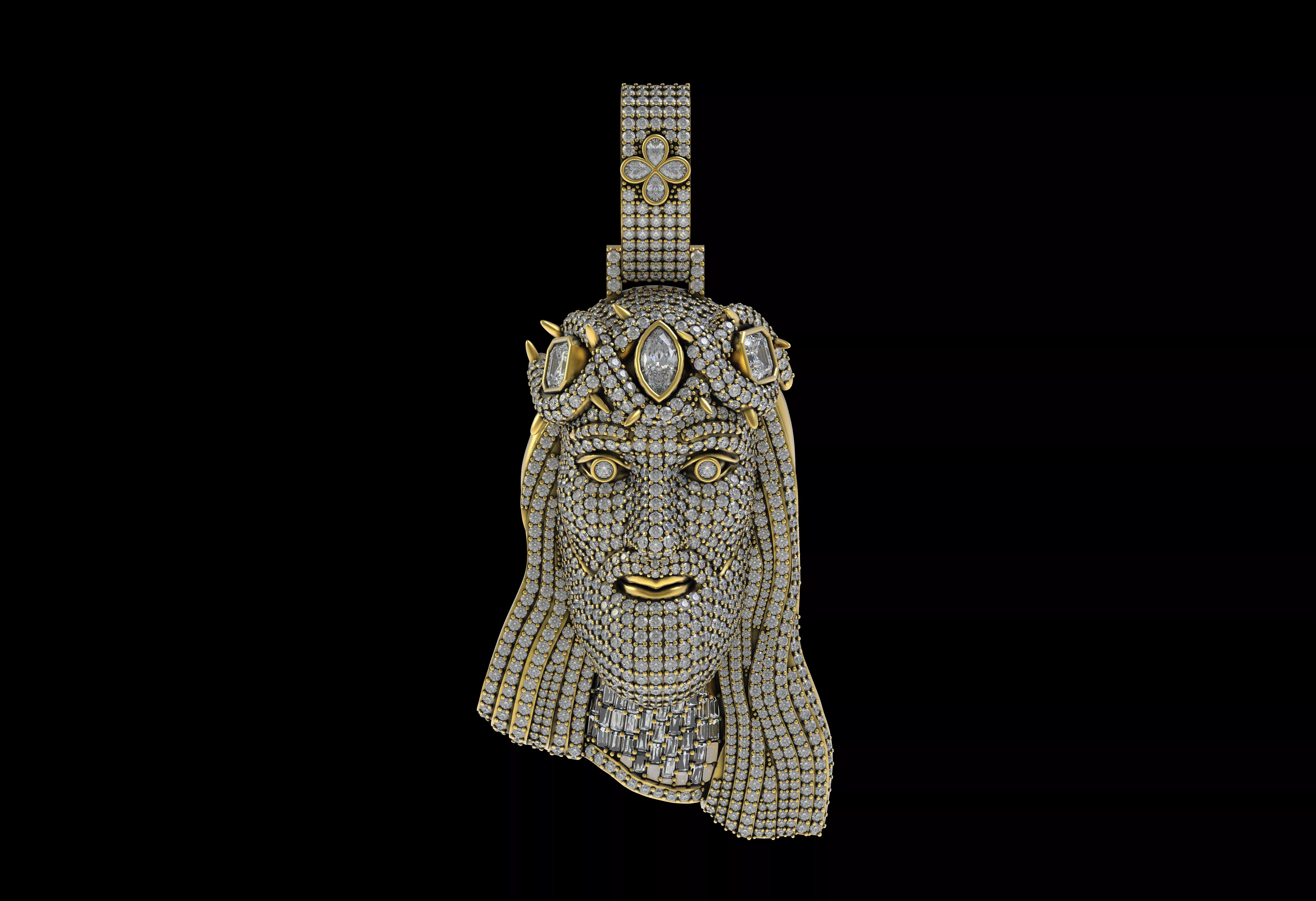 Customize Hip Hop Jesus Face Pendant 3D print model