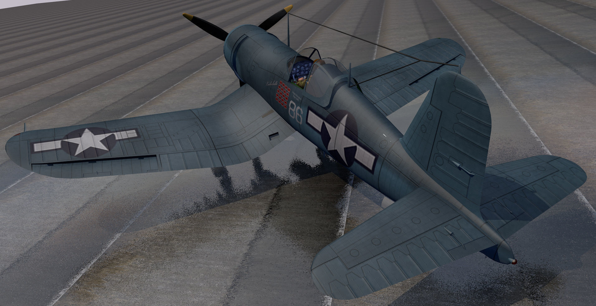 Chance Vought F4U-1D Corsair 3D model_5