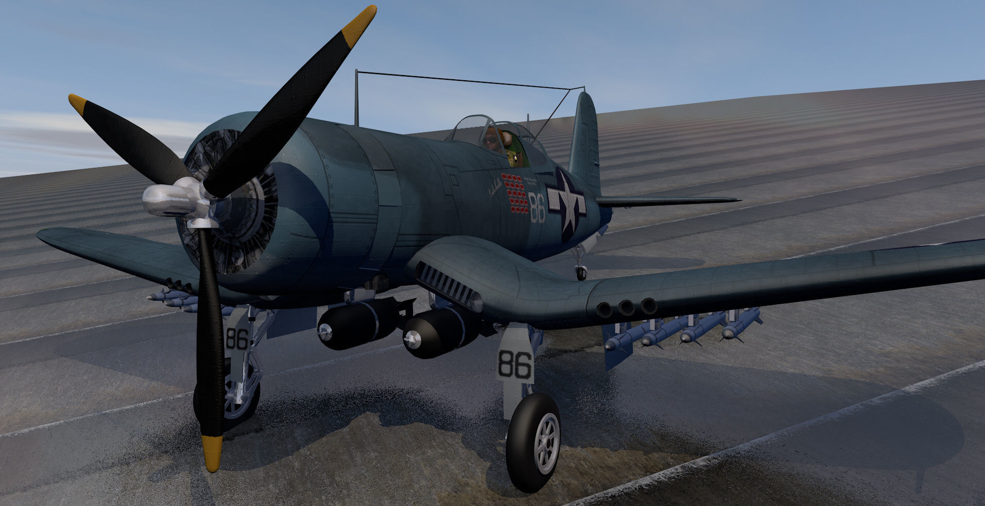 Chance Vought F4U-1D Corsair 3D model_8