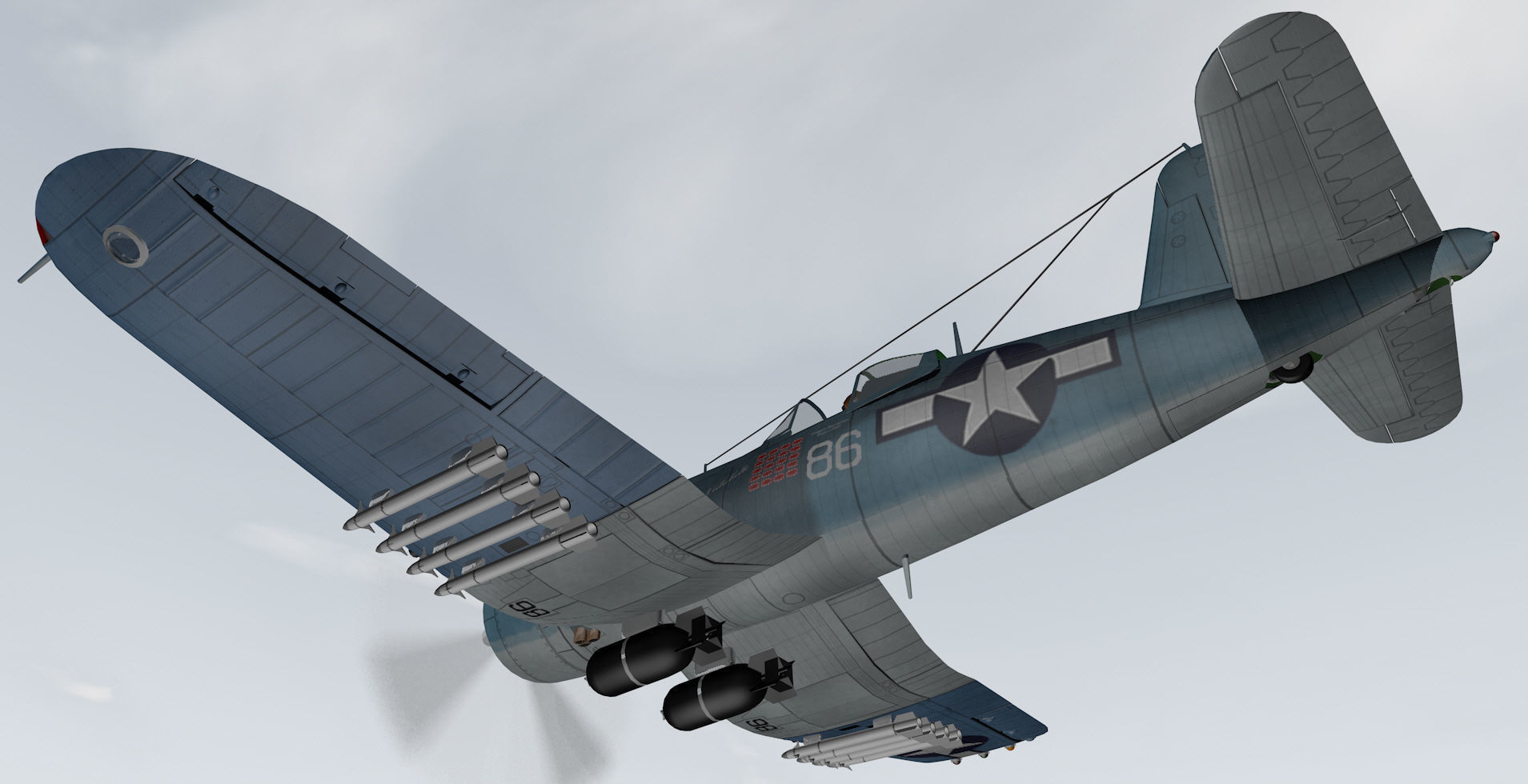 Chance Vought F4U-1D Corsair 3D model_15