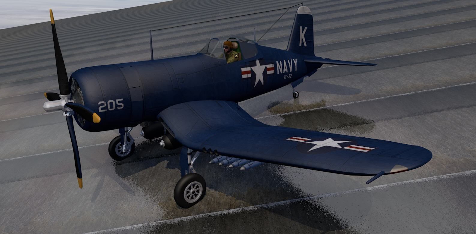 Chance Vought F4U-1D Corsair 3D model_2