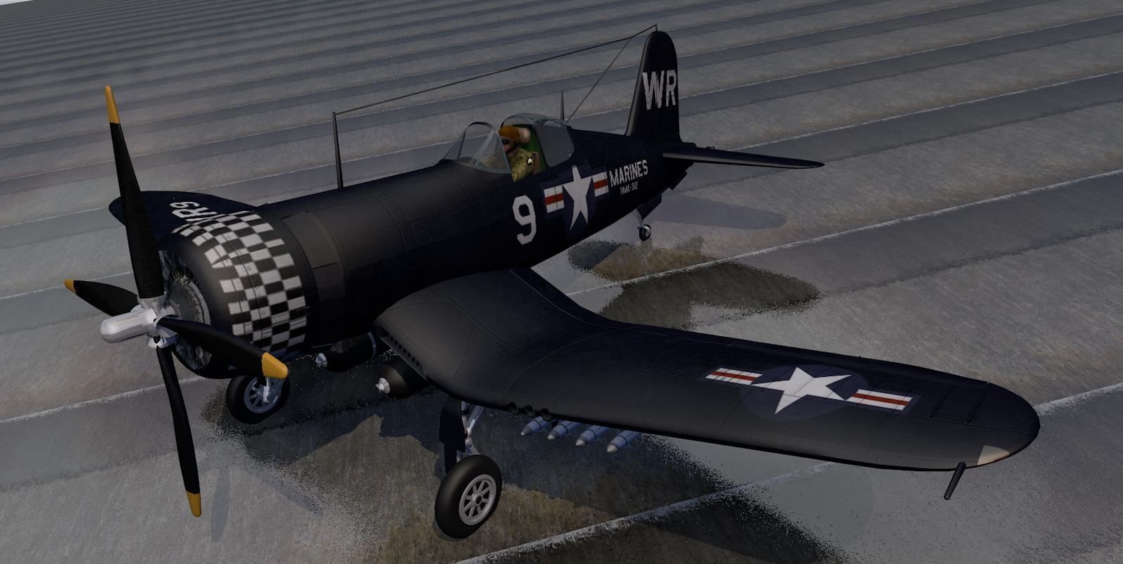 Chance Vought F4U-1D Corsair 3D model_1
