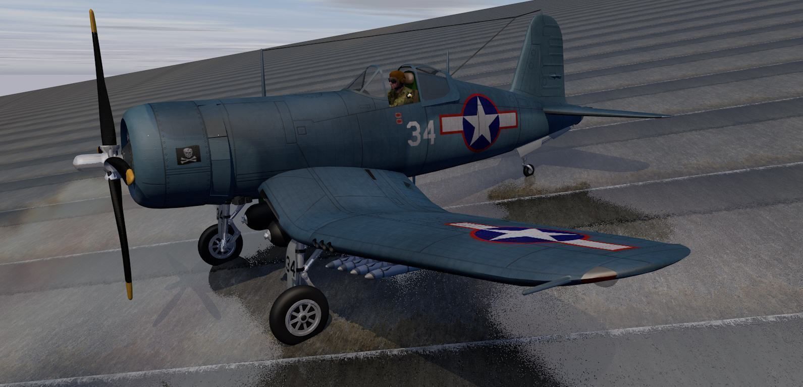 Chance Vought F4U-1D Corsair 3D model_3