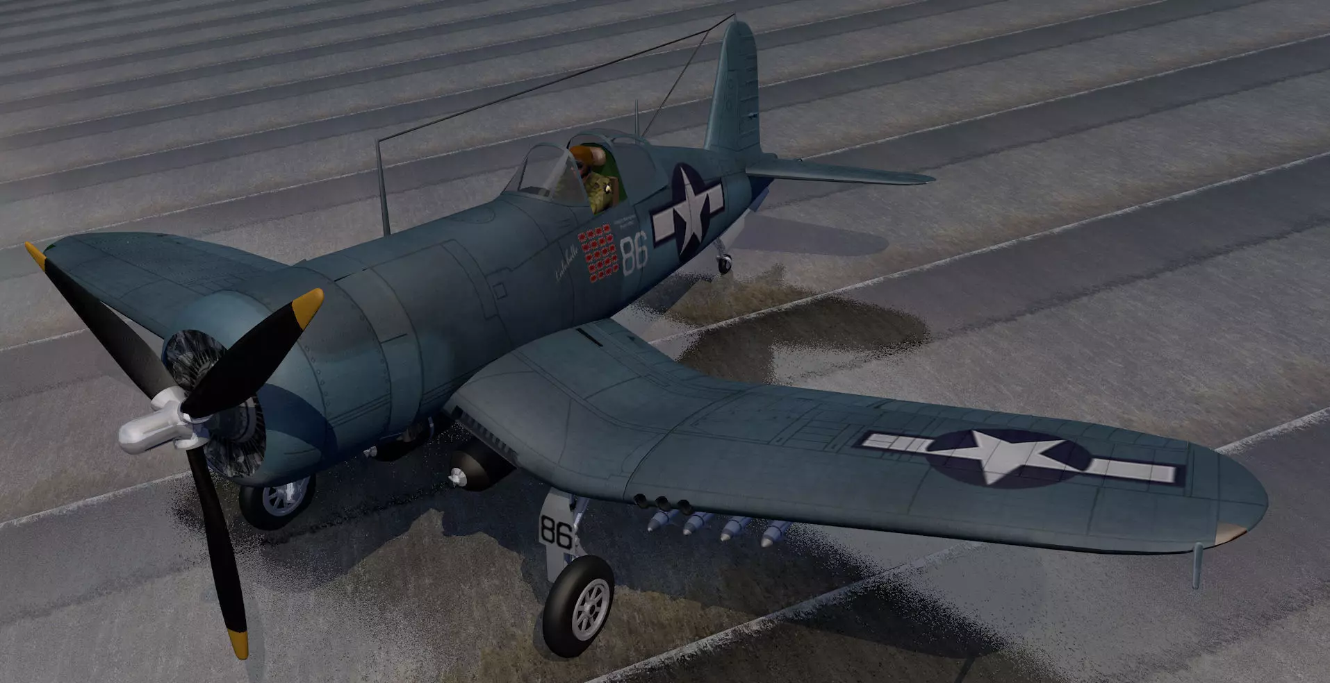 Chance Vought F4U-1D Corsair 3D model_0