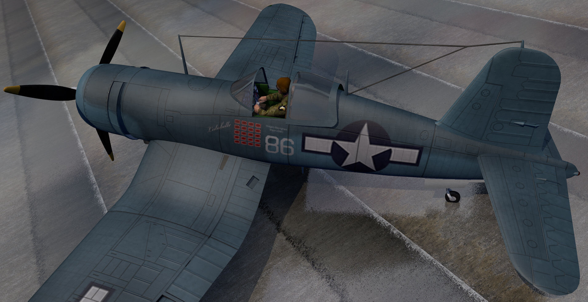 Chance Vought F4U-1D Corsair 3D model_11