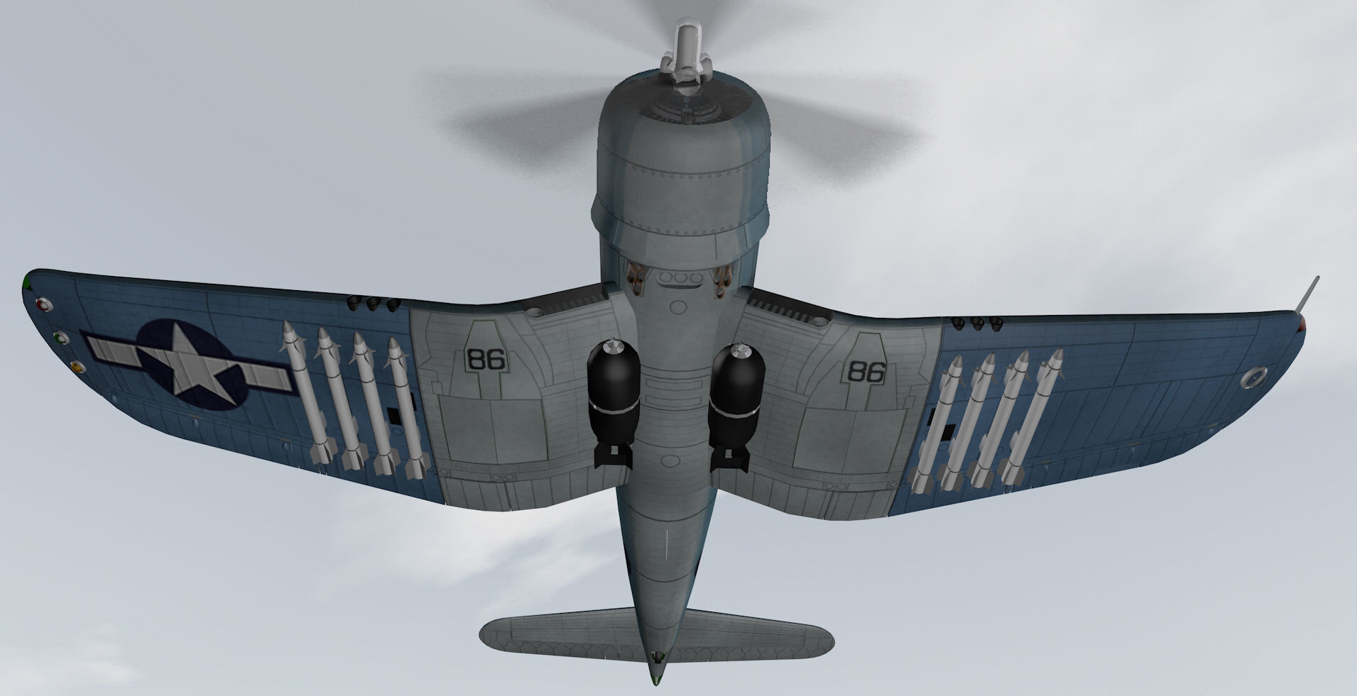 Chance Vought F4U-1D Corsair 3D model_13