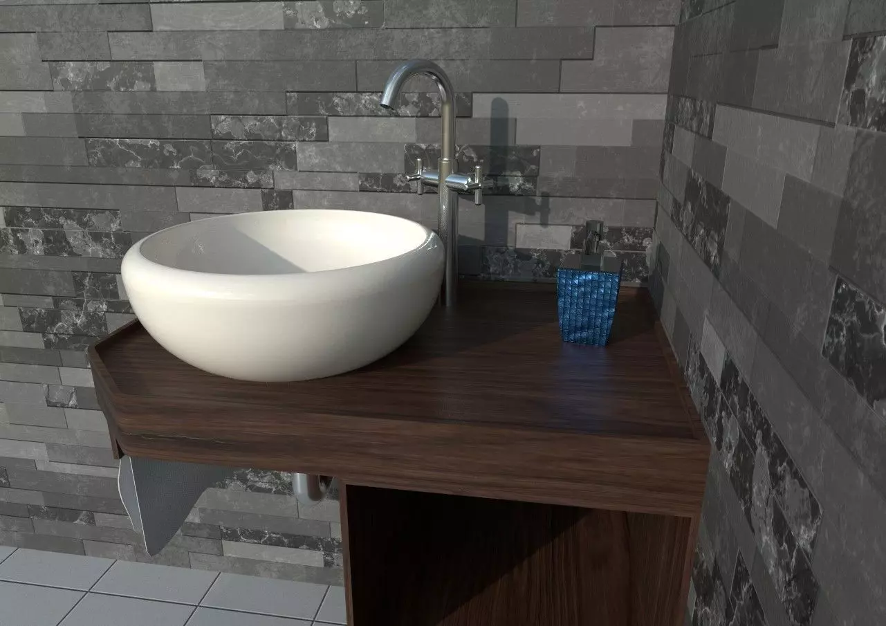 Ethnic Sink Cabinet 3D model_0
