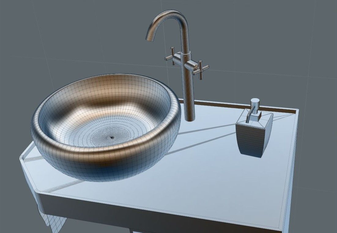 Ethnic Sink Cabinet 3D model_7