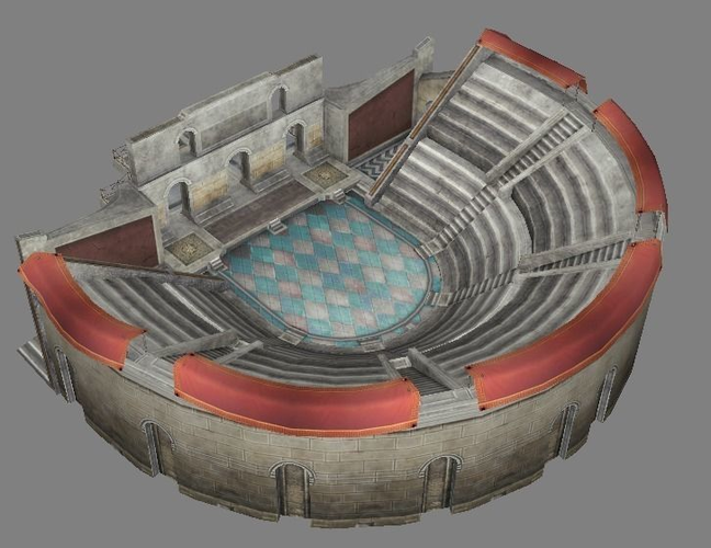Roman amphitheater Low-poly 3D model