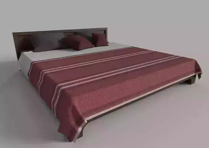 Ethnic Bed Low-poly 3D model