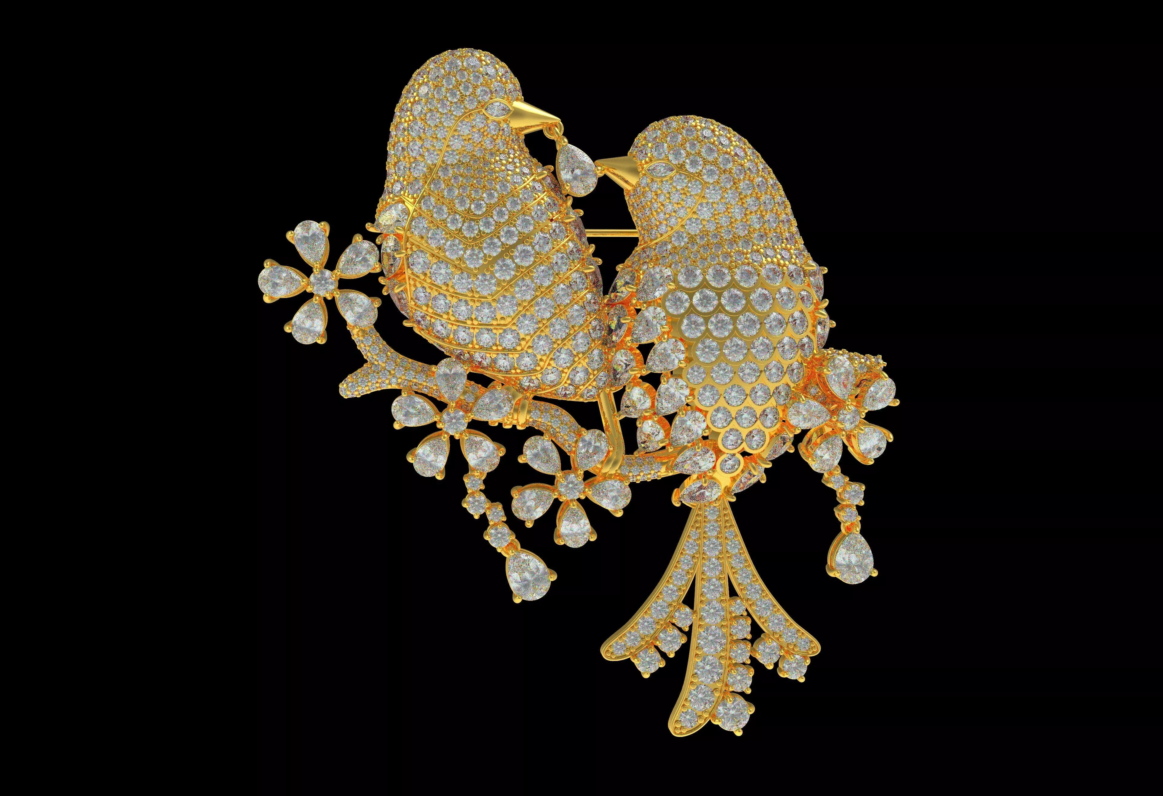 Graff Diamond Bird Brooh 3D print model