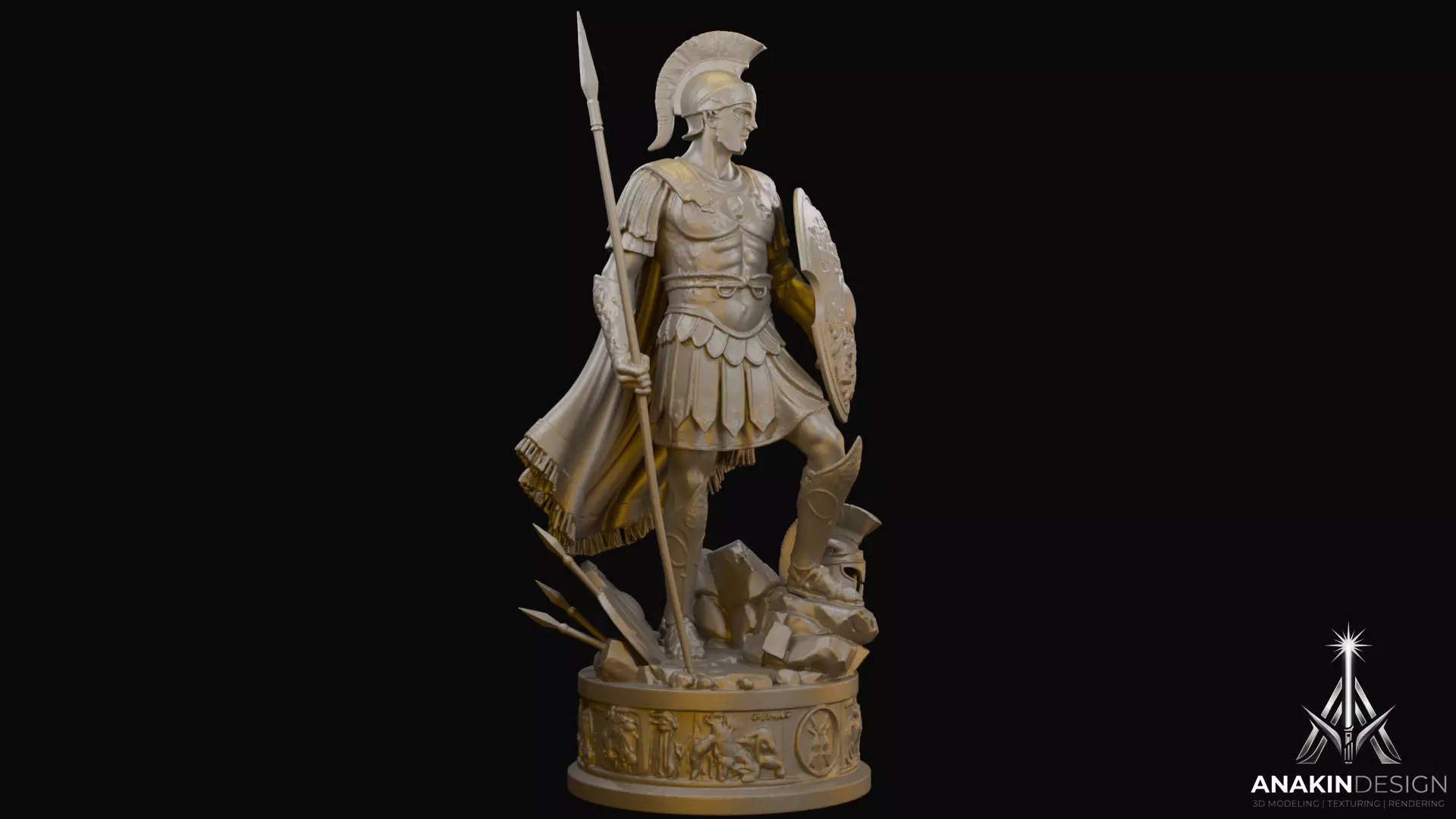 Achilles Legendary Hero of Troy Statue 3D print model