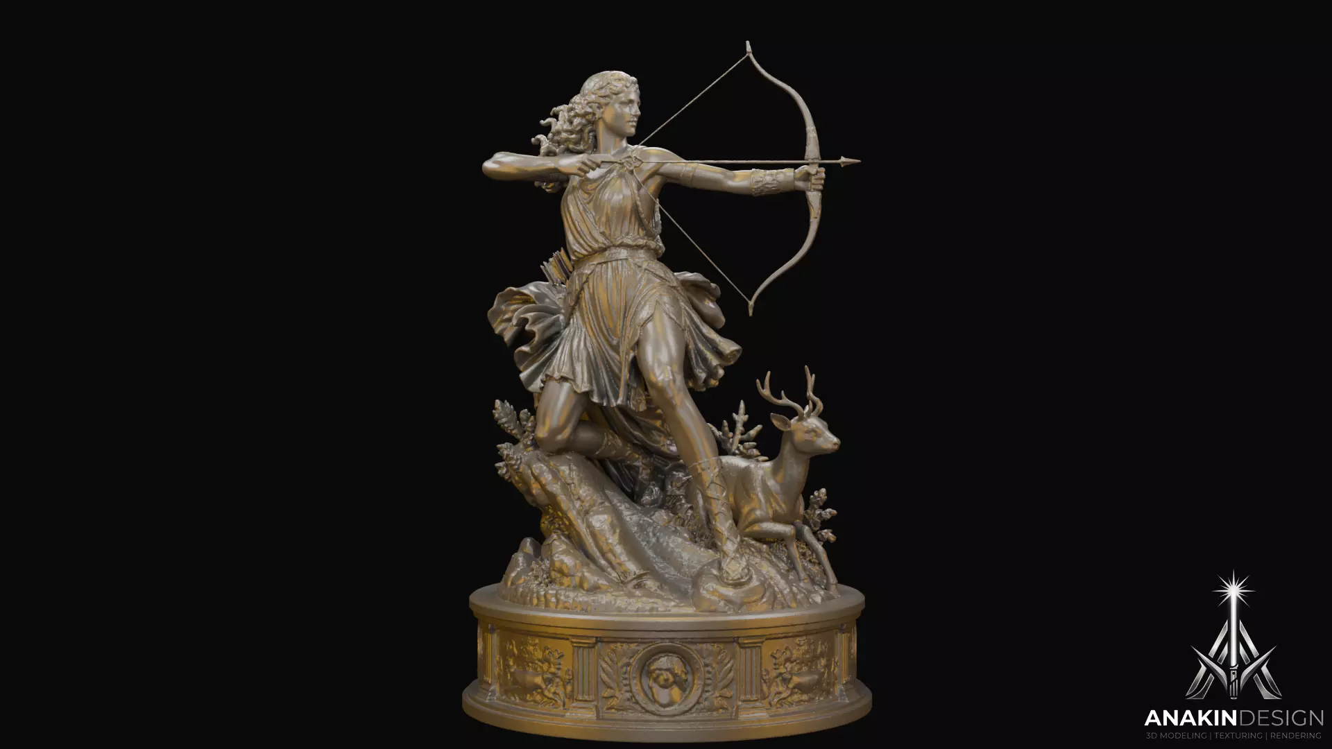 Atalanta the Mythological Huntress Statue 3D print model