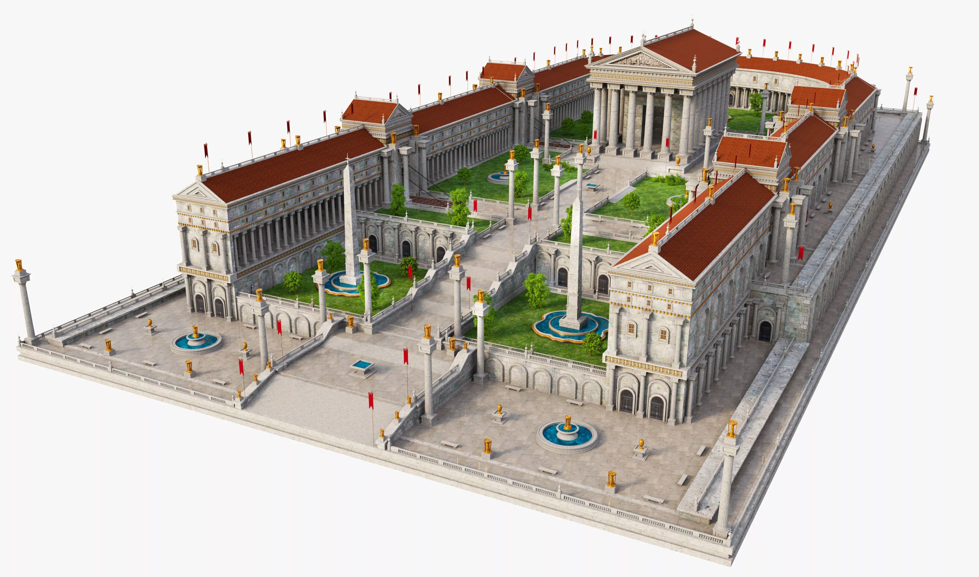 Caesarea Maritima Temple of Rome and Augustus 3D model
