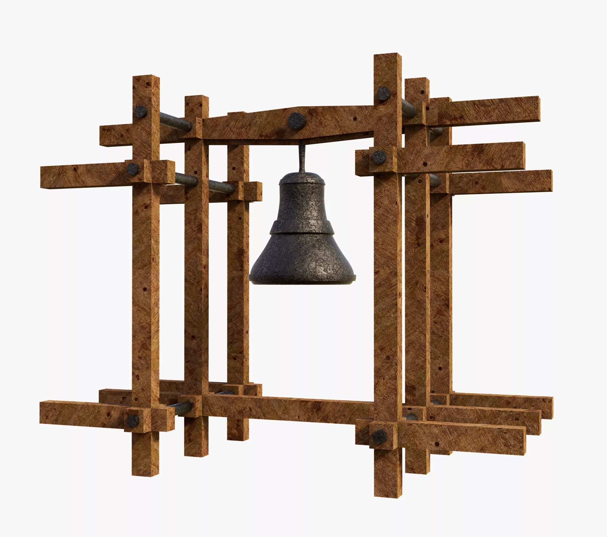 Old Church Bell structure Free 3D model