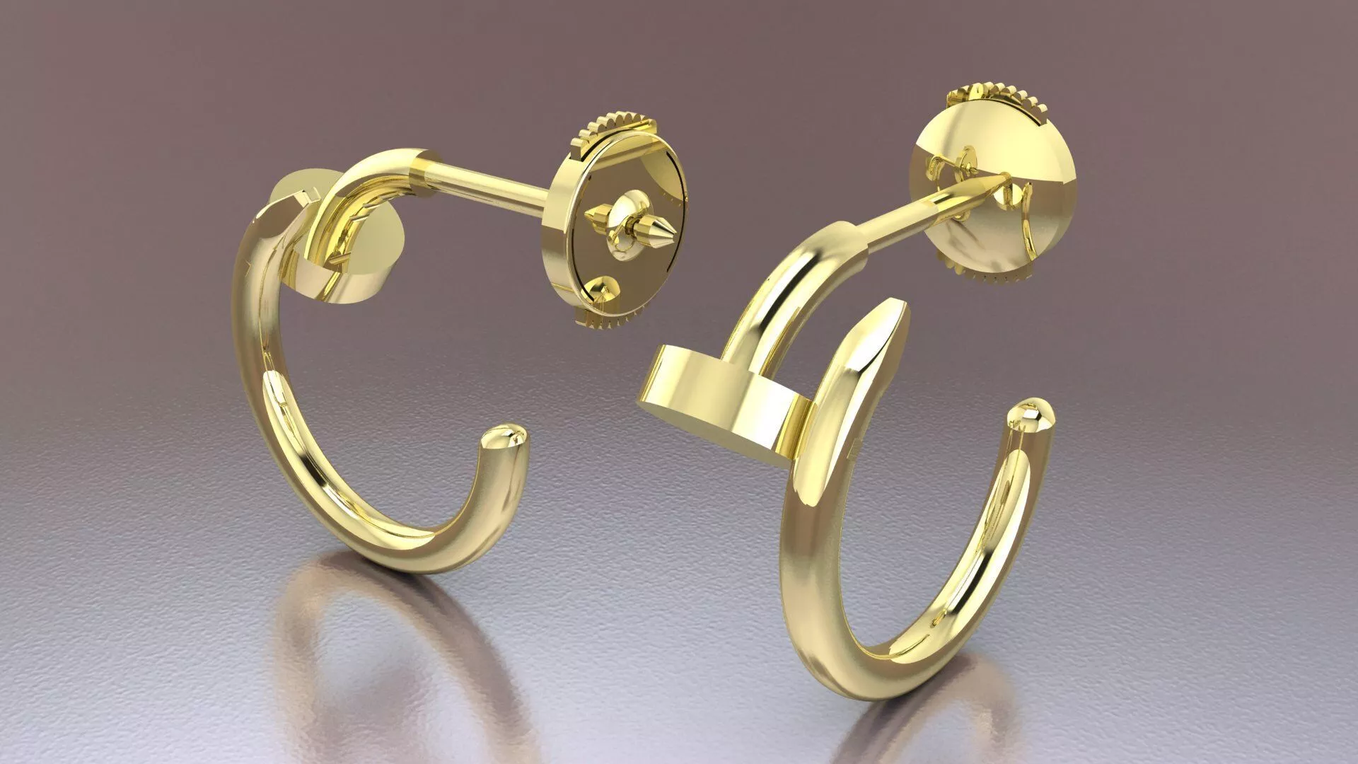 Juste Un Clou Earrings 3d print model 3D print model