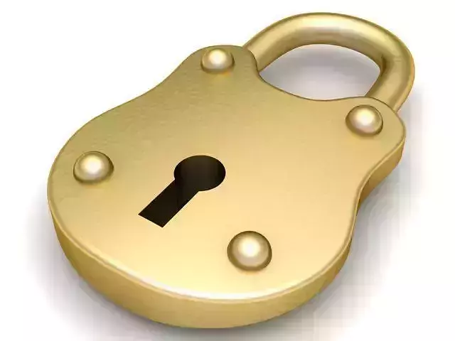 Pendant golden padlock