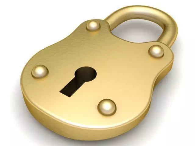 Pendant golden padlock 3D print model_0