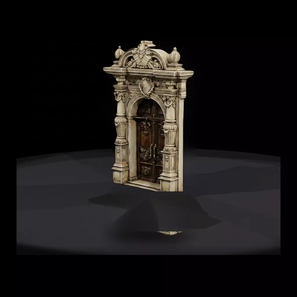 1-87 HO Baroque Arched Entry Door Printable STL 3D print model