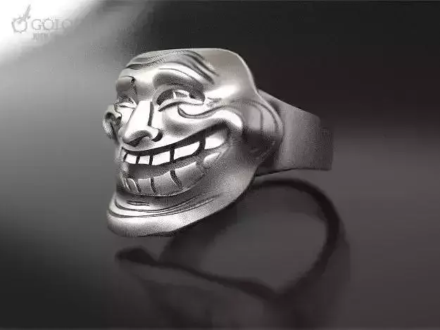 Trollface meme ring original  3D print model Trollface meme ring original  3D print model