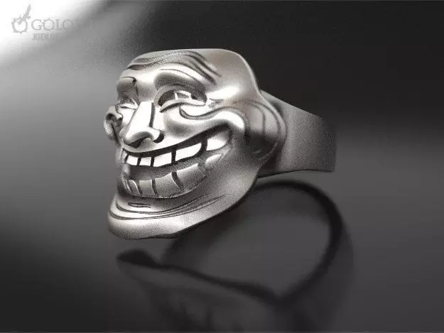 Trollface meme ring original  3D print model_0