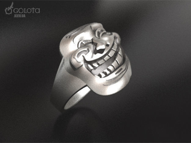 Trollface meme ring original  3D print model_5