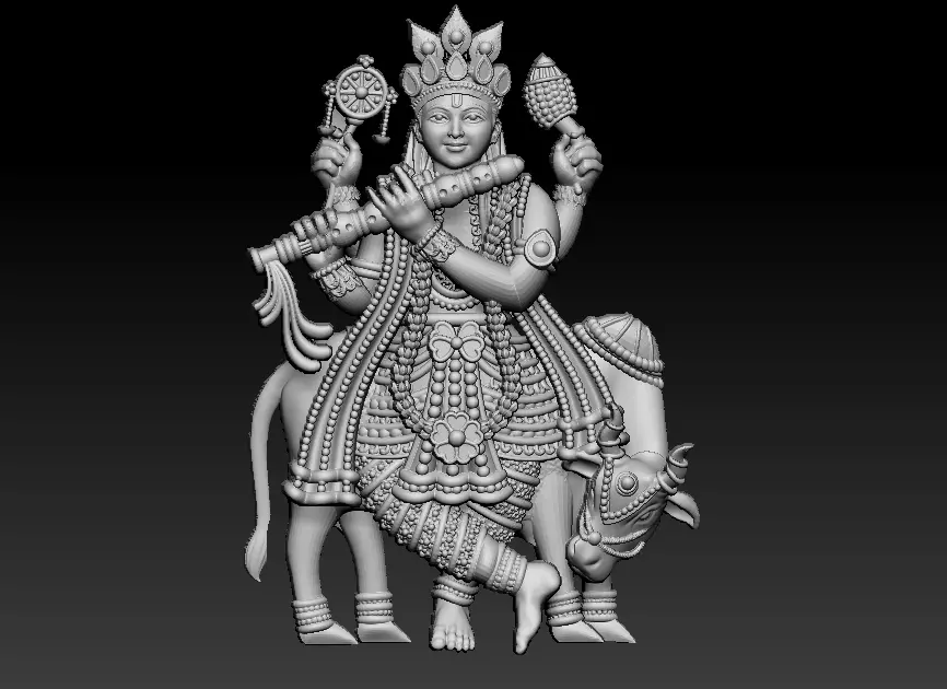 KRISHNA WITH COW 3D PRINTED MODEL 3D print model