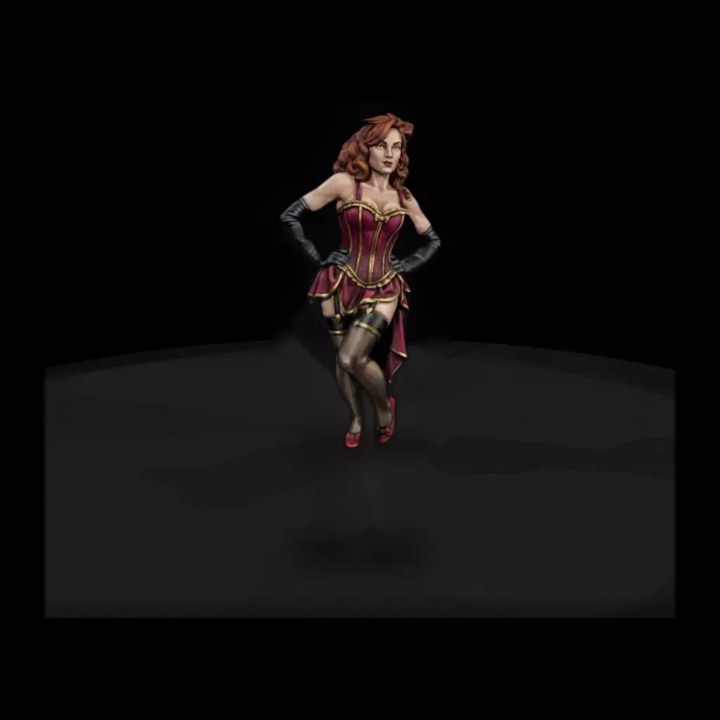 1-87 HO Burlesque Pin Up Dancer Printable STL 3D print model