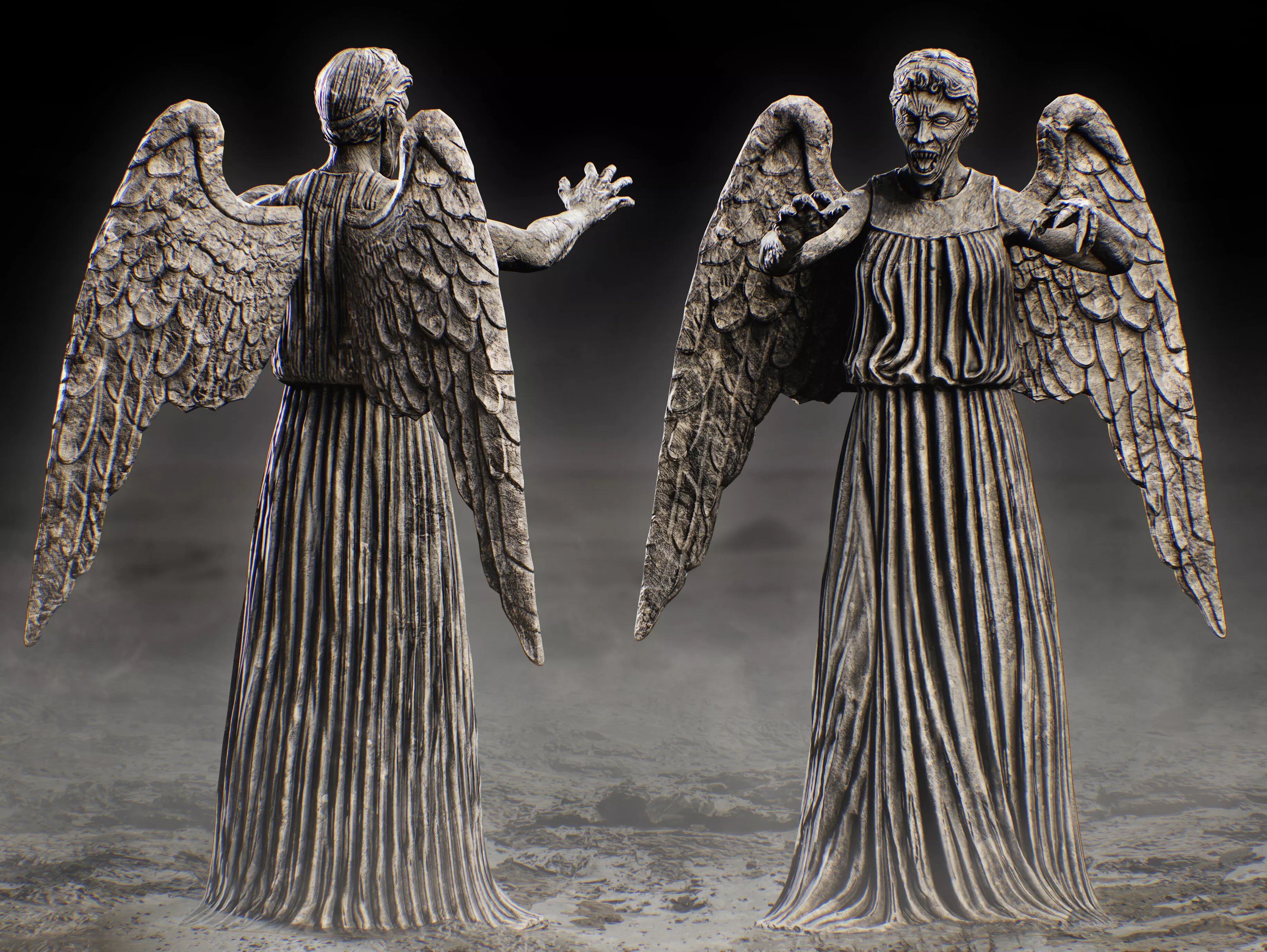 Weeping Angel Low-poly 3D model