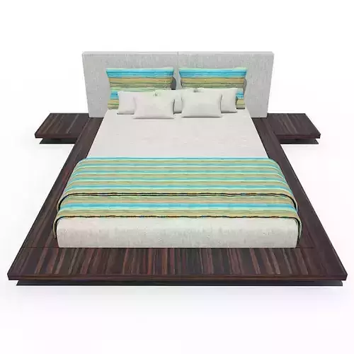 Bed wooden with stripes