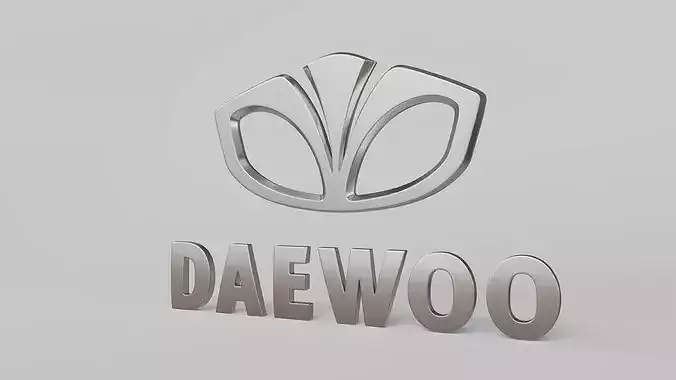 Daewoo Logo Low-poly 3D model 2