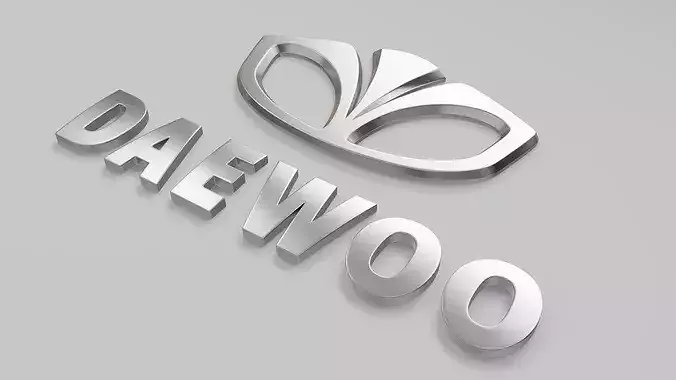 Daewoo Logo Low-poly 3D model 6