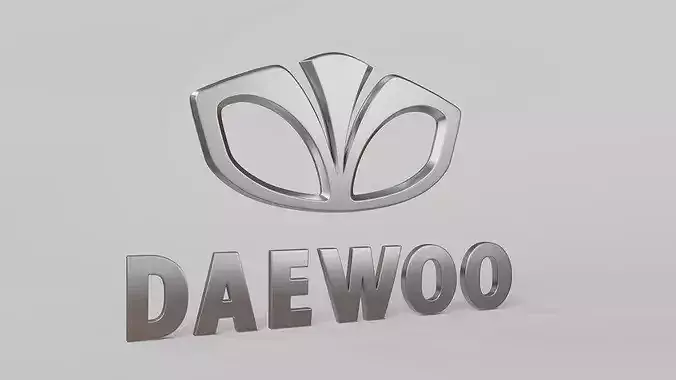 Daewoo Logo Low-poly 3D model 4
