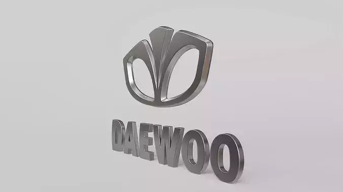 Daewoo Logo Low-poly 3D model 3