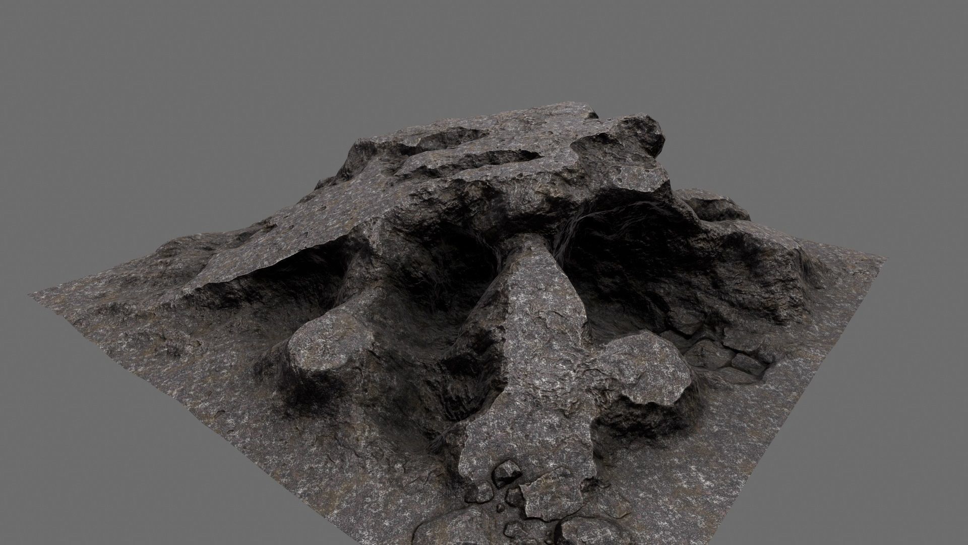 Rocks person Low-poly 3D model_3