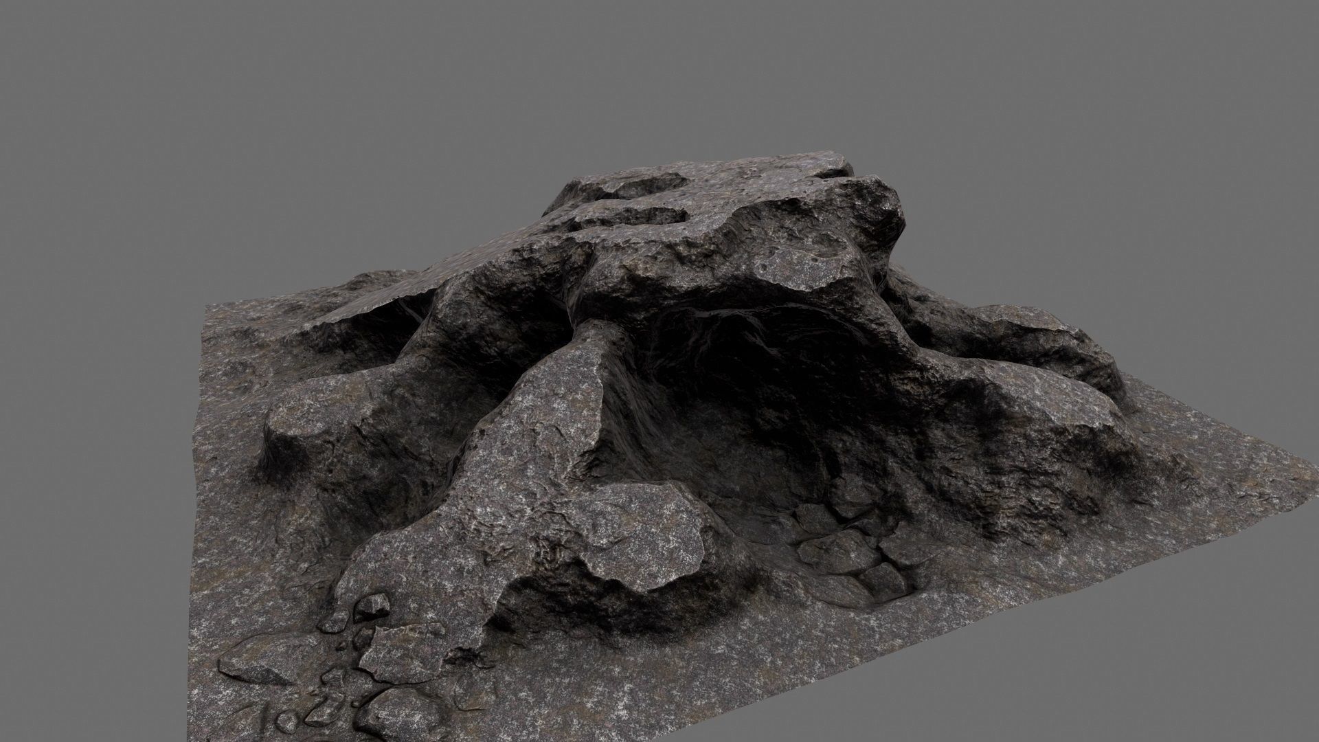 Rocks person Low-poly 3D model_2